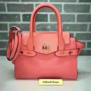 Michael Kors Carmen Satchel Bag MK Medium Grapefruit